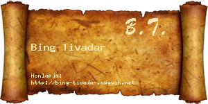 Bing Tivadar névjegykártya